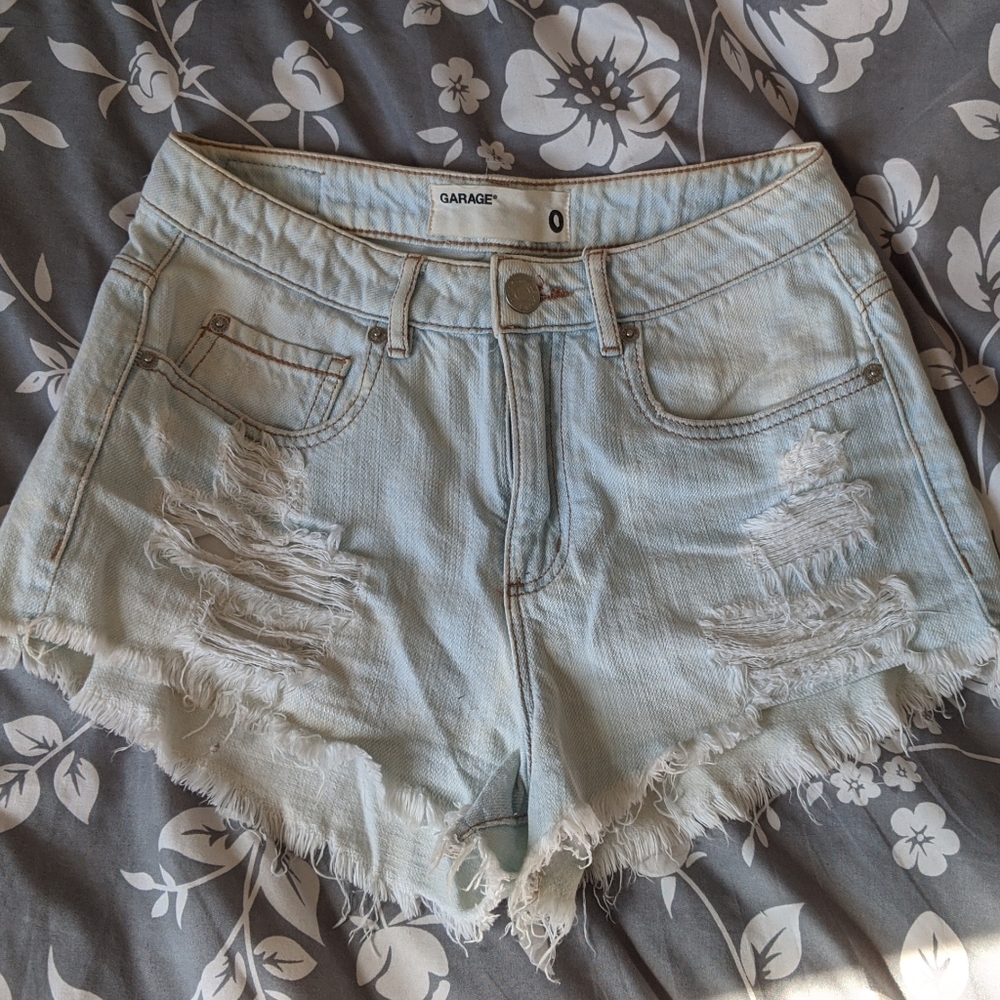 Ripped Denim Shorts